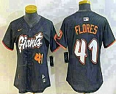 Women's San Francisco Giants #41 Wilmer Flores Number Black 2025 City Connect Limited Stitched Jersey,baseball caps,new era cap wholesale,wholesale hats